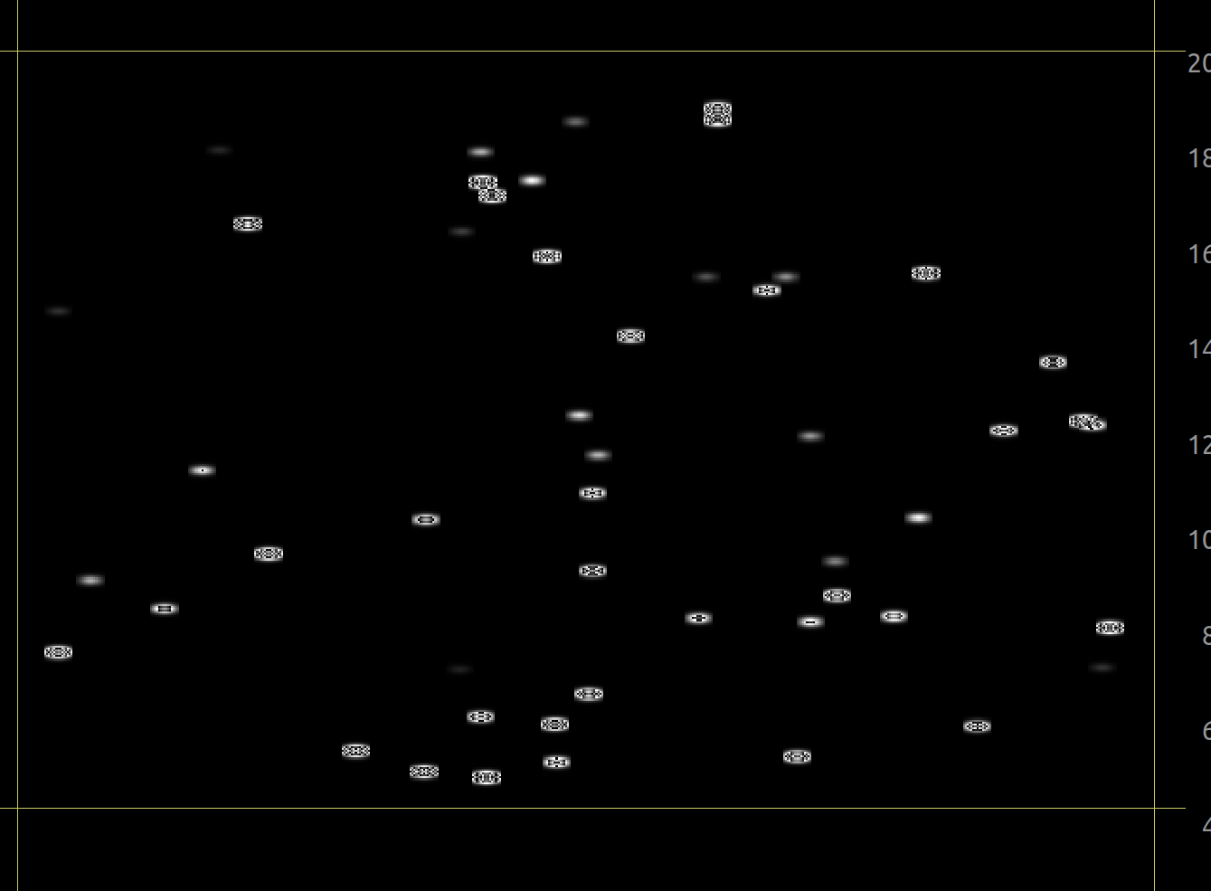 Simulated particles on the camera